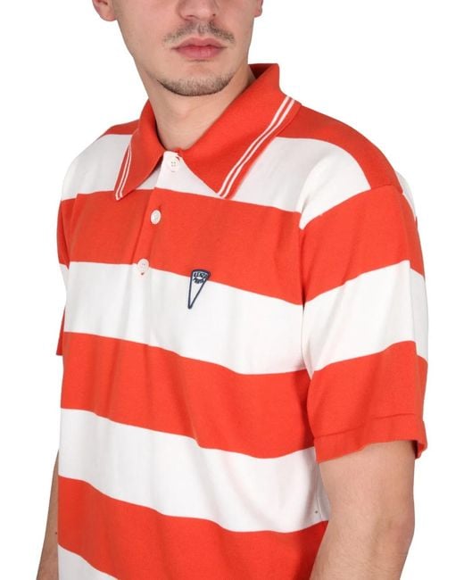 KENZO Red Nautical Stripes Polo Shirt for men