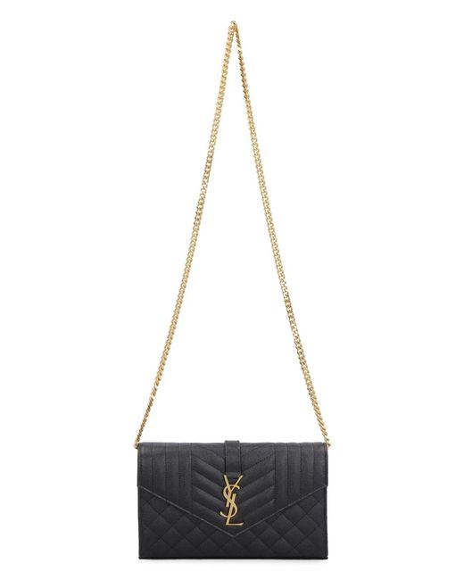 Saint Laurent Gray Cassandre Chain Crossobody Bag