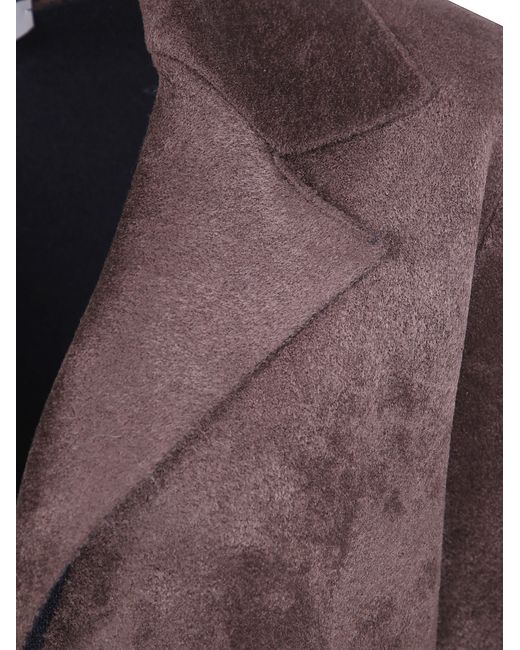 D.exterior Purple Velvet Double Breasted Jacket