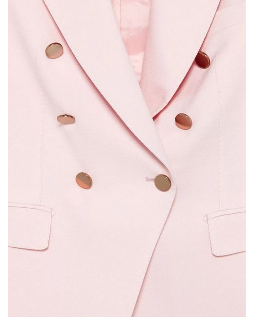 Tagliatore Pink Wool Double-Breasted Suit