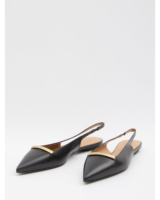 Tod's White Leather Slingback Ballerinas