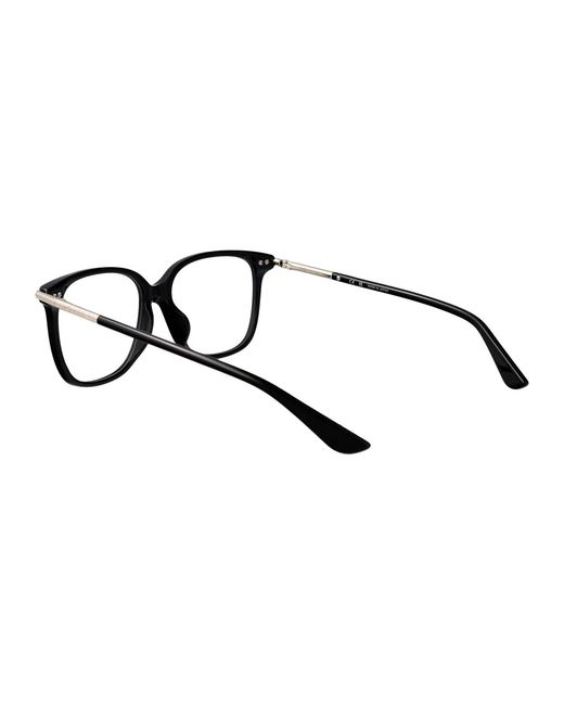 McQueen Black Transparent Acetate Glasses