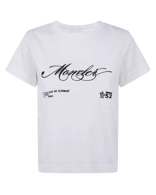 Moncler White Logo Cotton T-Shirt