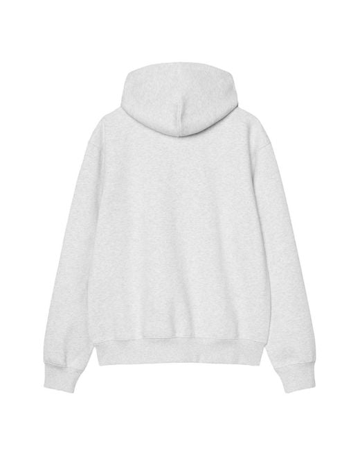 Carhartt White Logo Cotton Hoodie for men