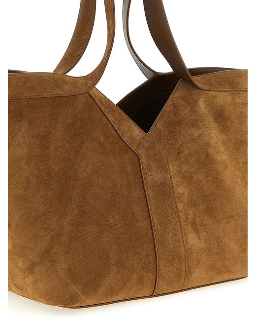 Saint Laurent Brown Calfskin Tote Bag