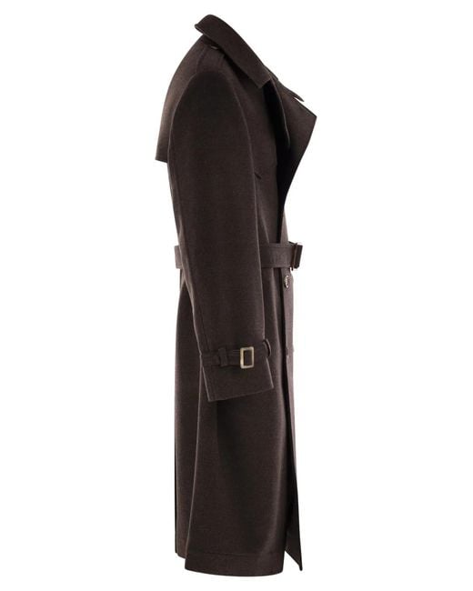 Brunello Cucinelli Black Wool Trench for men