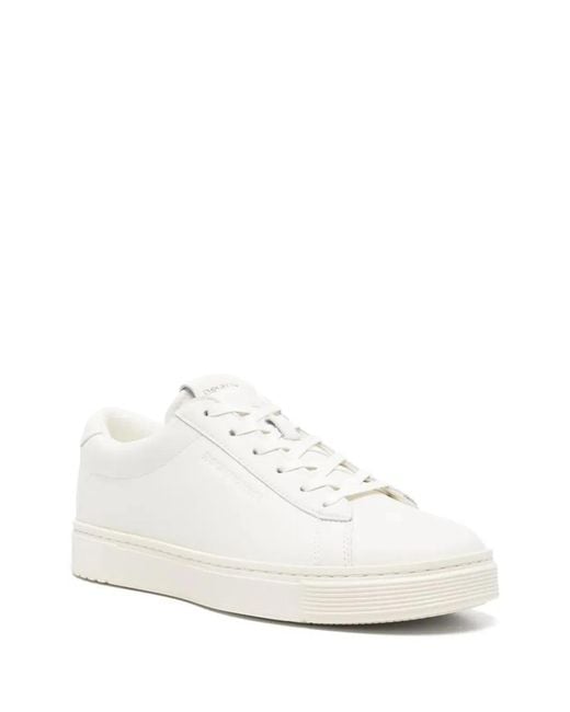 Emporio Armani White Leather Sneakers for men