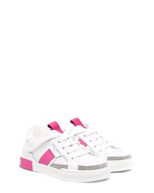 Dolce & Gabbana White Dolce & Gabbana Low Lace-Up Sneaker