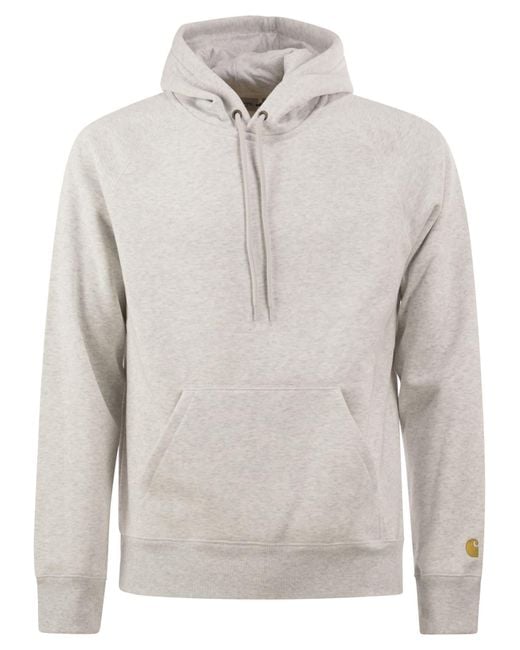Carhartt Gray Hoodie With Embroidered Logo