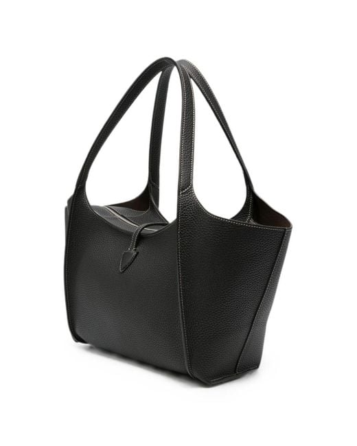 Tod's Black T Timeless Small Leather Shopping Bag