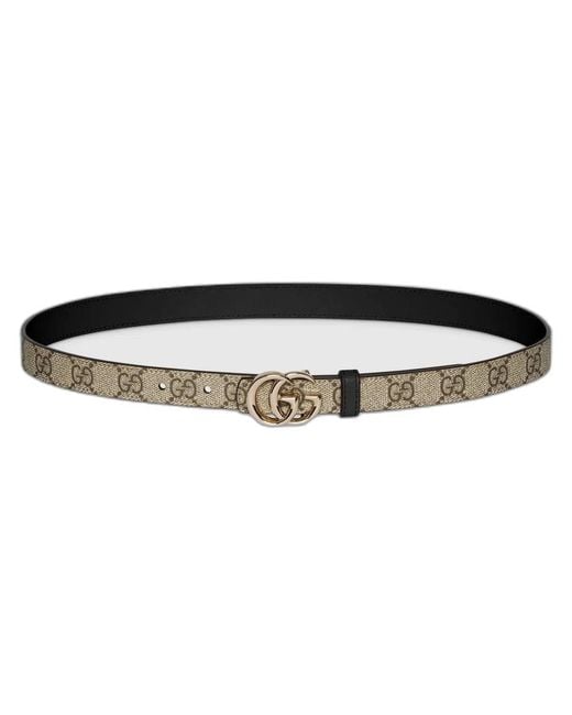 Gucci Black Reversible Gg Marmont Calf Leather Belt