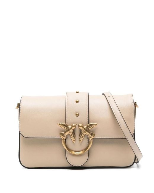 Pinko Natural Leather Shoulder Strap Bag