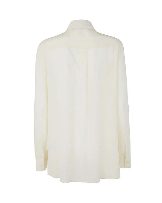 Liviana Conti White Shirt Pockets Detail