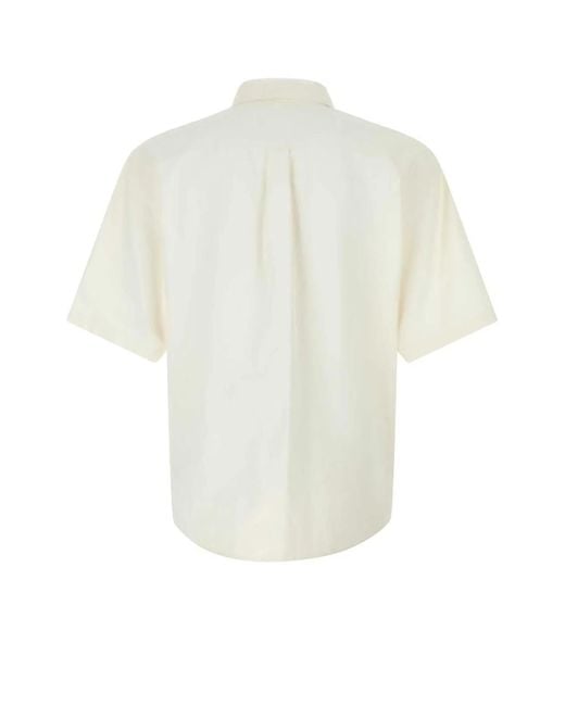 DSquared² White Linen Short Sleeves Shirt for men