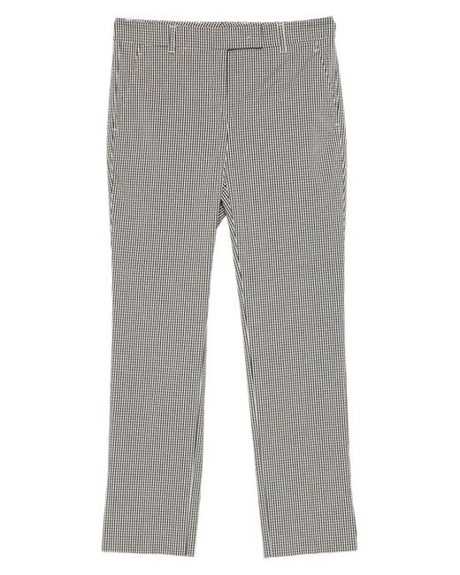 Incotex Gray Kimama Gingham-Pattern Straight-Leg Trousers