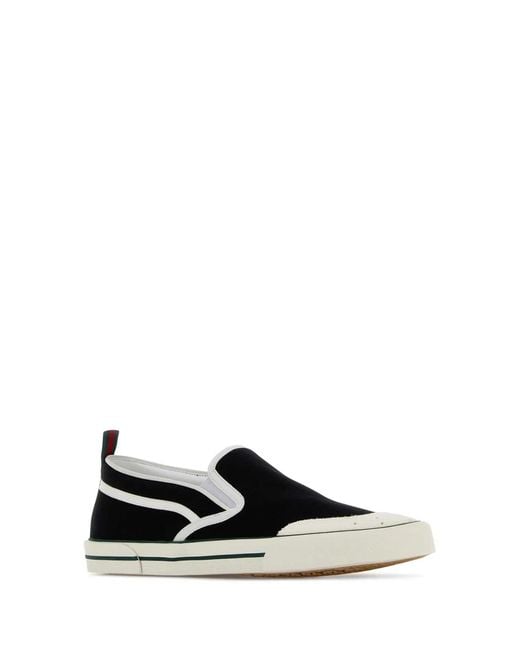 Gucci Black Canvas Slip Ons for men