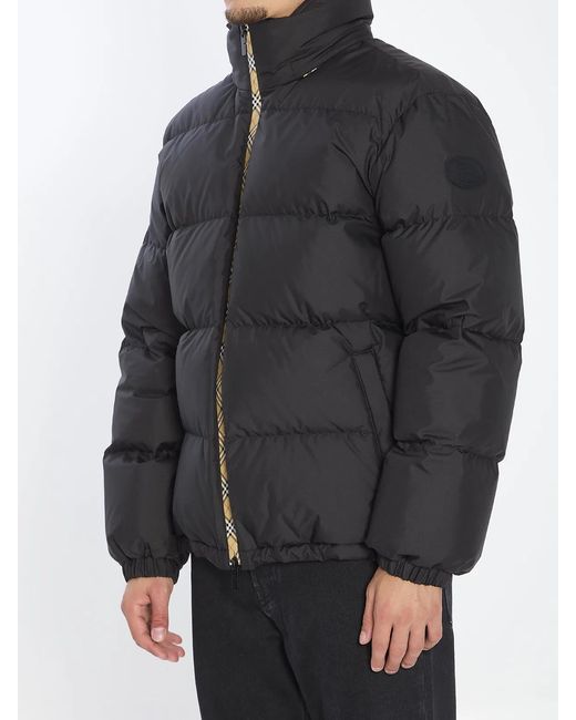 Burberry Black Puffer Jacket With Packable Hood for men