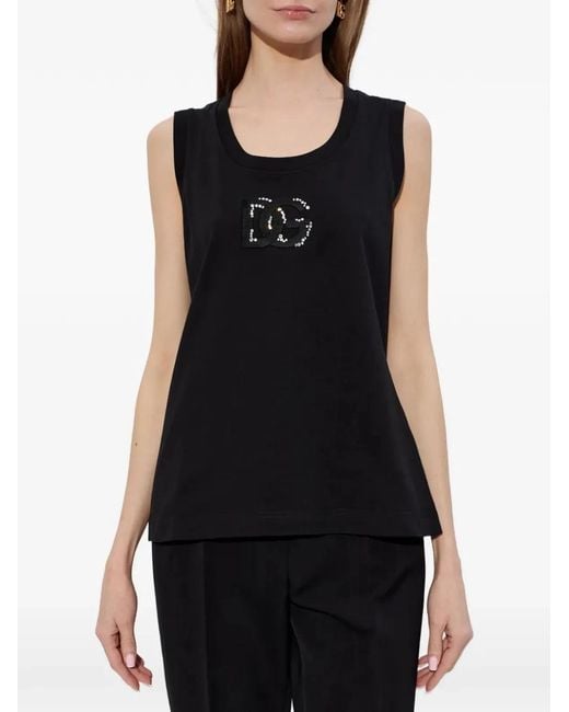 Dolce & Gabbana Black Dolce & Gabbana Cotton Tank Top