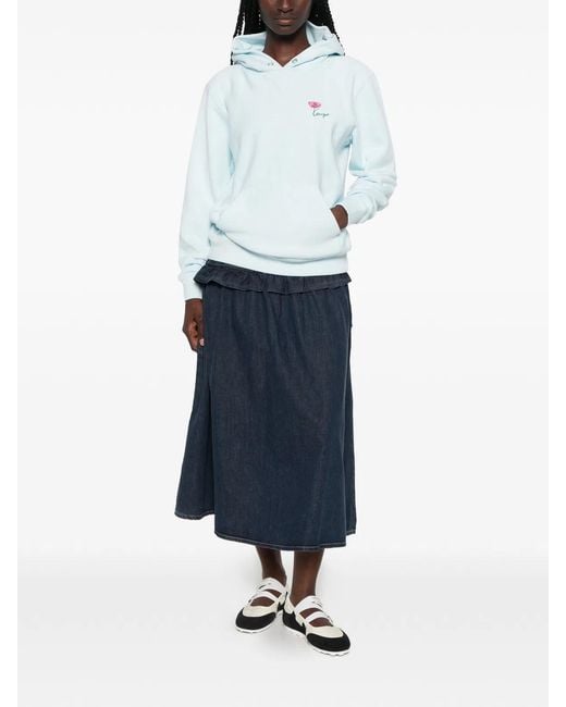 KENZO Blue Flower-Embroidered Hoodie