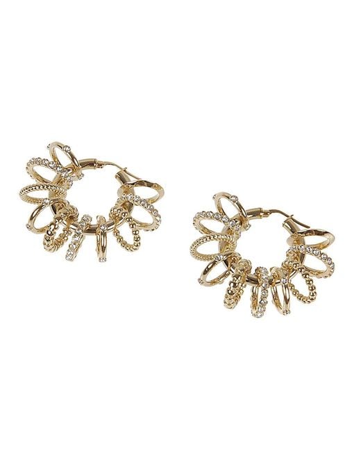 AMINA MUADDI Metallic Multi Ring Big Earrings
