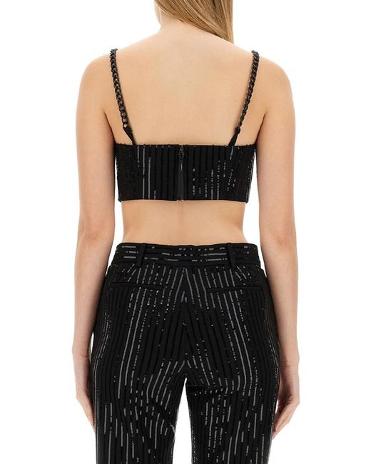 MICHAEL Michael Kors Black Michael By Michael Kors Crepe Bustier Top