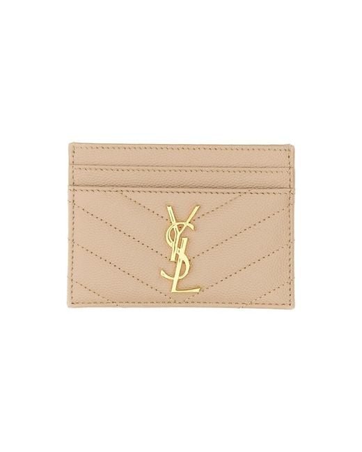 Saint Laurent Natural Portacarte "Cassandre"