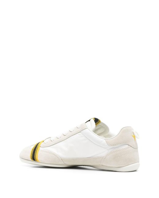 Fendi White Logo-Tag Panelled Sneakers