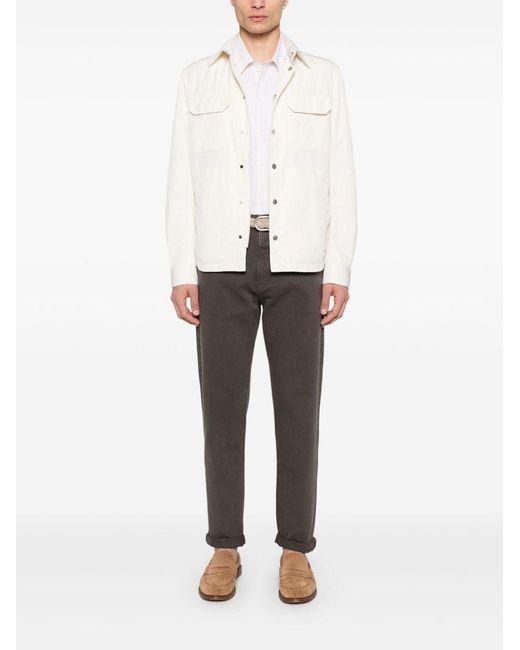 Brunello Cucinelli White Shirt-Style Outerwear Unlined for men