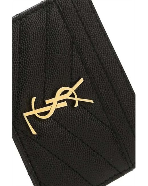 Saint Laurent Gray Cassandre Matelassu00C9 Card Case