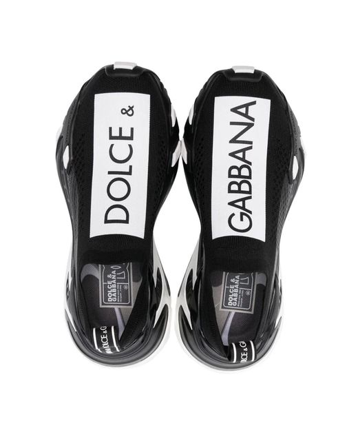 Dolce & Gabbana Yellow Black Sorrento Socks Sneakers Shoes