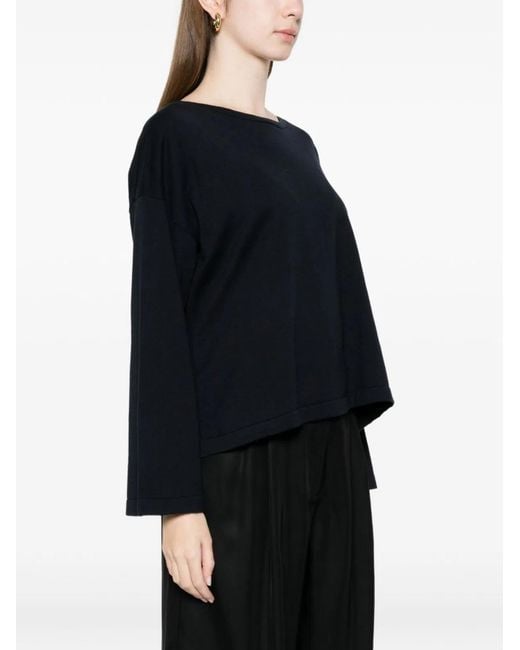 C.t. Plage Black Cotton Crewneck Sweater