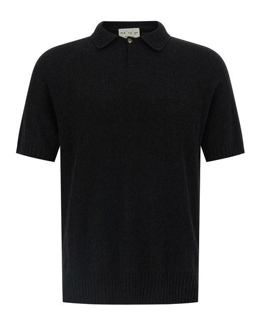 Ma'ry'ya Black Spongy Effect Polo Shirt for men