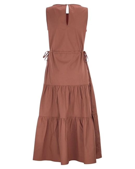 Peserico Brown Sleeveless Midi Dress