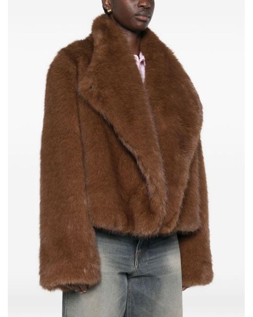BB COUTURE Brown Farrah Faux Fur Jacket