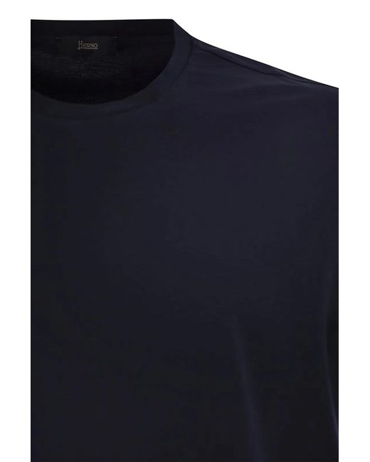 Herno Blue Stretch Cotton T-Shirt for men