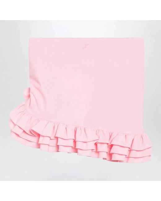 Jacquemus Pink Playa Mini Skirt With Ruffles