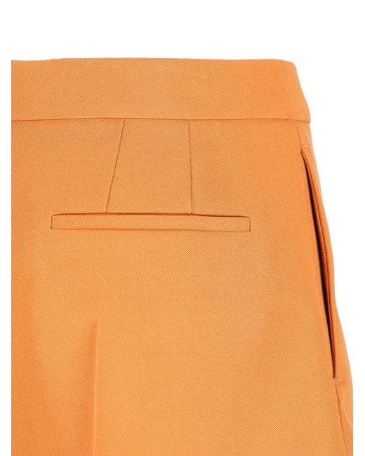 Fendi Orange Wool Shorts