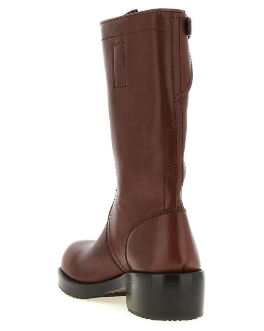 Dries Van Noten Brown 'Biker' Boots