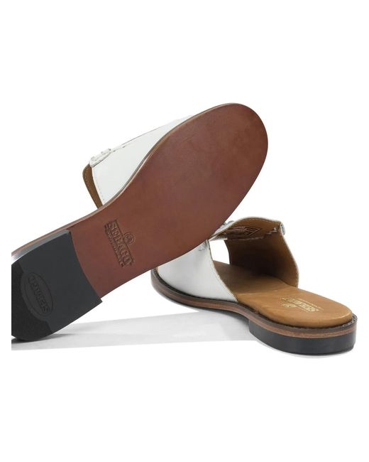 Sebago White Will Leather Leather Slides