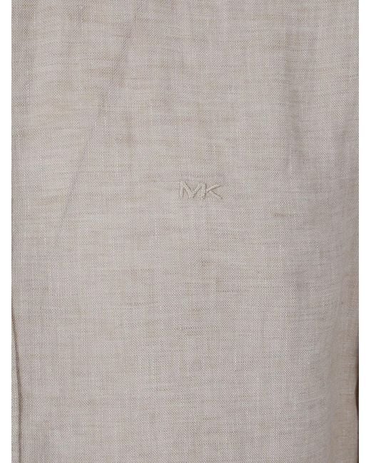Michael Kors Gray Long Sleeves Linen Shirt for men