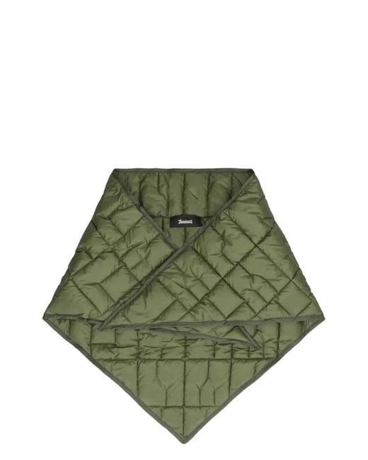 Herno Green Quilted Ripstop Laminar Scarf for men