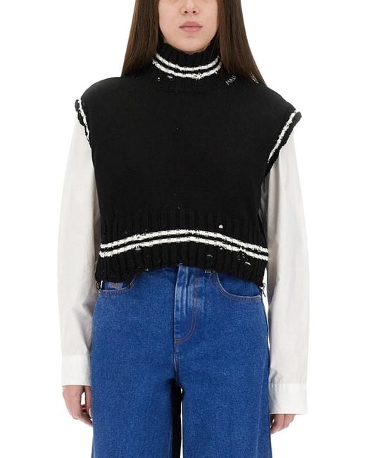 Marni Black Short Cotton Vest