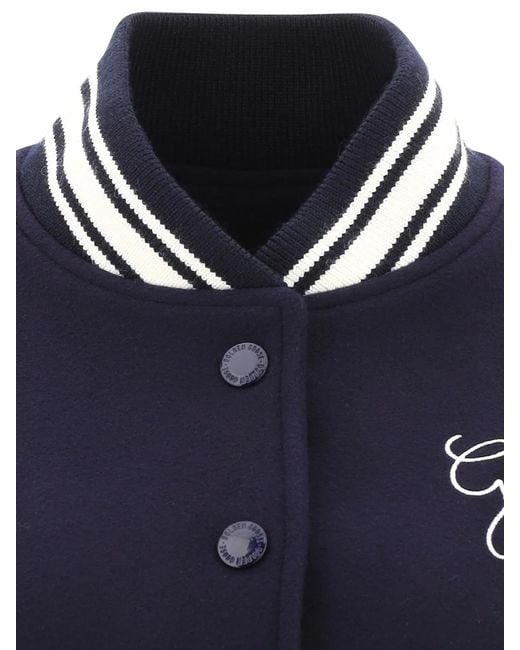 Golden Goose Deluxe Brand Blue Wool Bomber Jacket