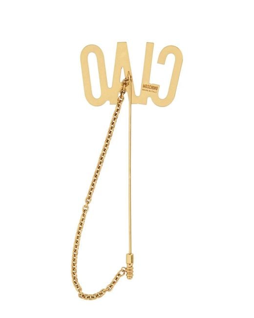Moschino Metallic Tie Clip "Hello"