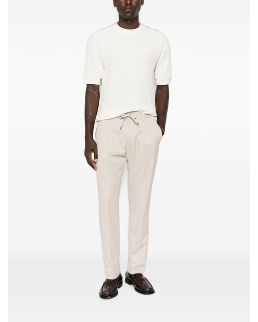 Herno White Polyester Regular Fit Pants for men