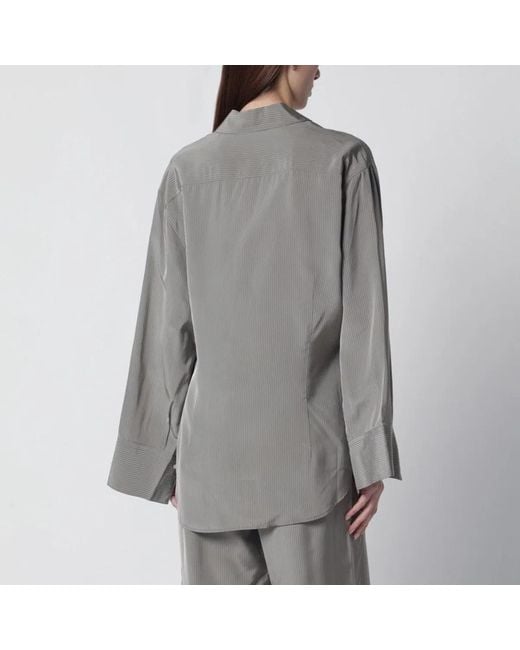 Rohe Gray Light Striped Oversized Shirt