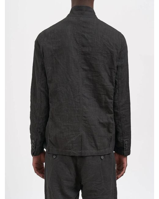 Poeme Bohemien Black Unlined Linen Jacket for men