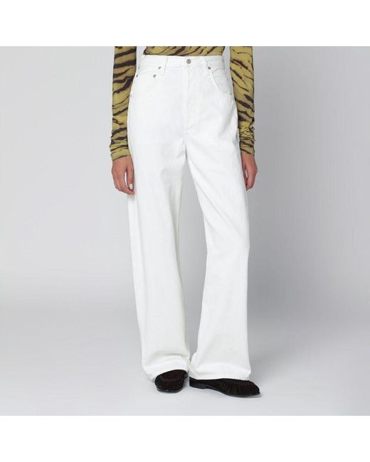 Citizens of Humanity White Pashmina Ayla Baggy Jeans