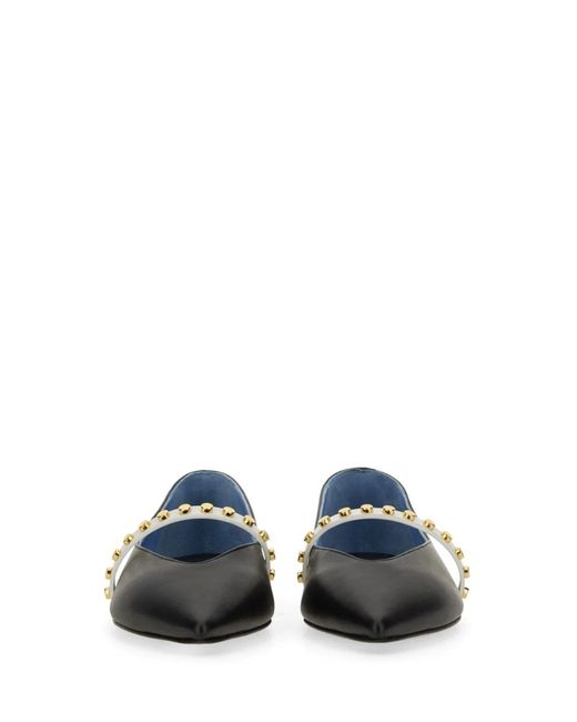 McQueen Black Leather Ballerina