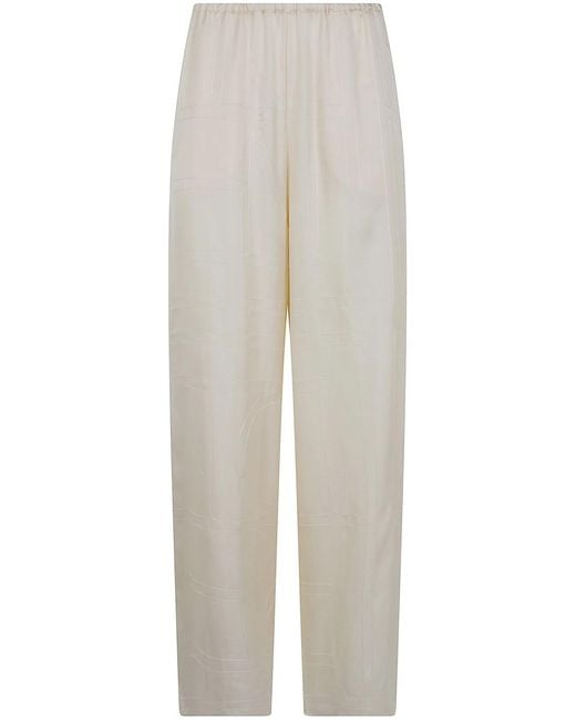 Totême White "Monogram Silk" Pijama Bottoms Trousers
